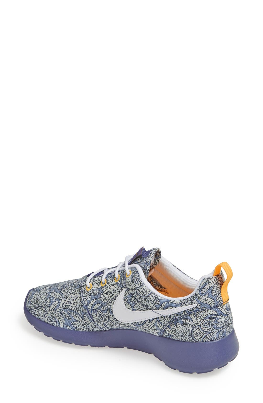 'Roshe Run - Liberty' Sneaker, Alternate, color, BLUE/ WHITE/ ATOMIC MANGO