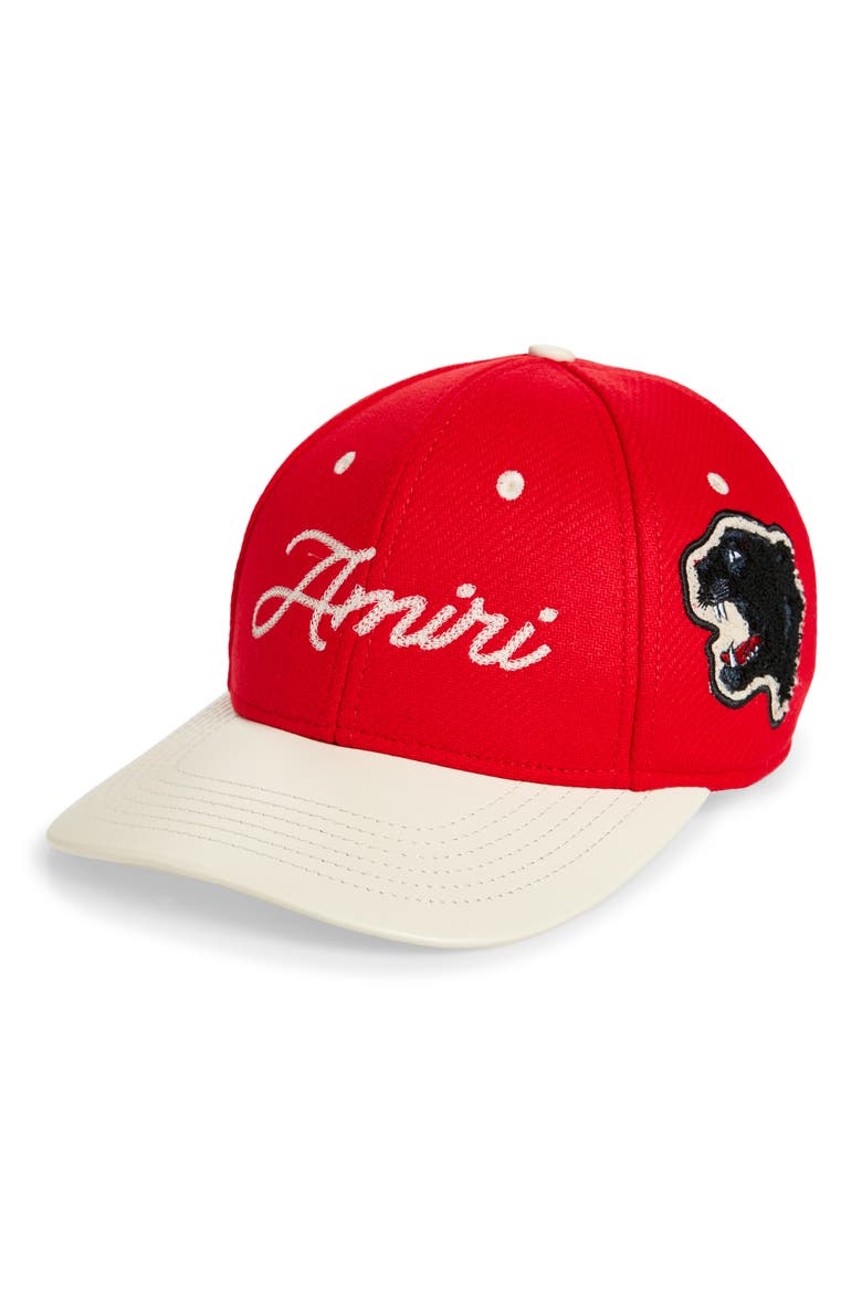 Panther Patch Two-Tone Baseball Cap, Main, color, DEEP RED