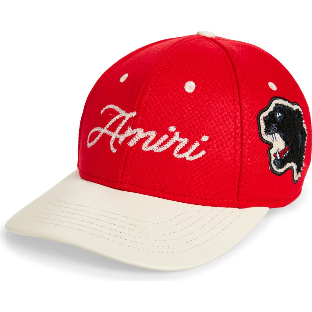 Amiri Panther Patch Two-tone Baseball Cap In Deep Red