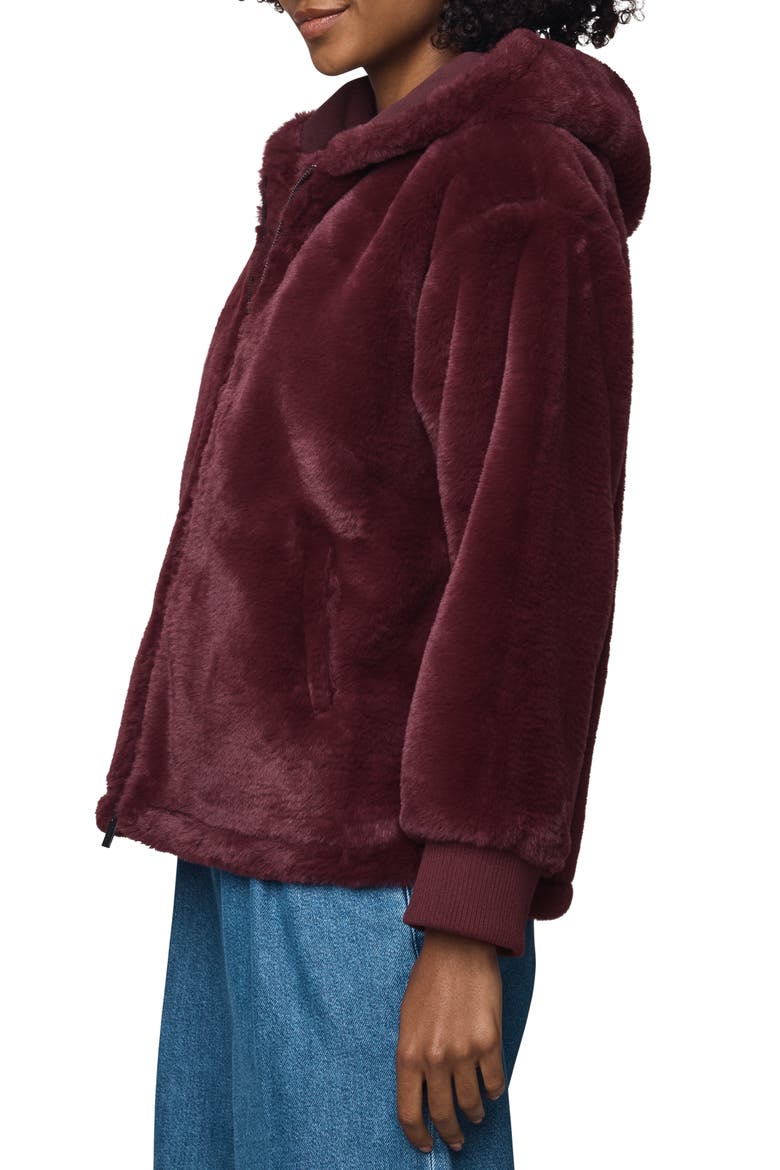Lucia Faux Fur Jacket, Alternate, color, ROSEWOOD
