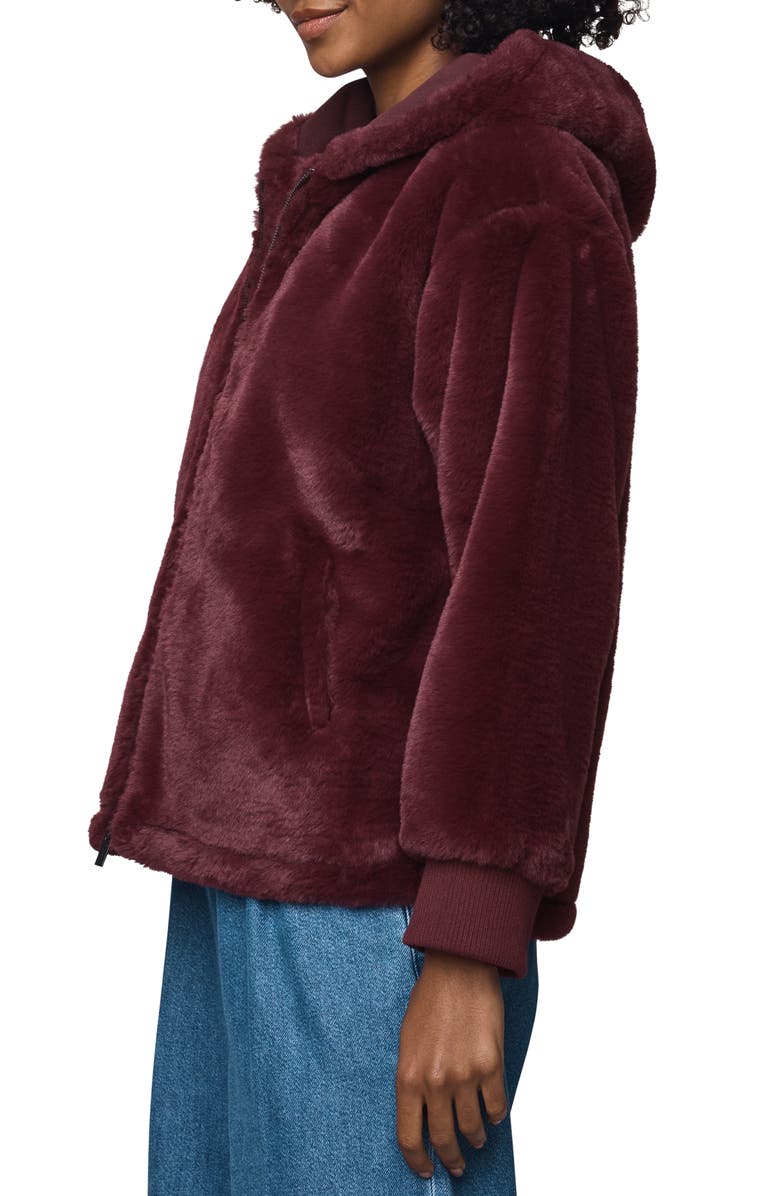 Splendid Lucia Faux Fur Jacket, Alternate, color, Rosewood