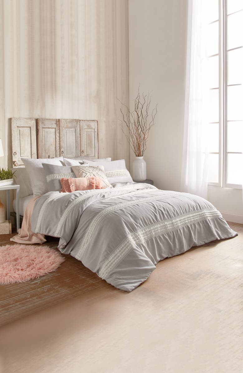 Peri Home Tufted Dot Stripe Cotton Comforter & Sham Set, Main, color, 