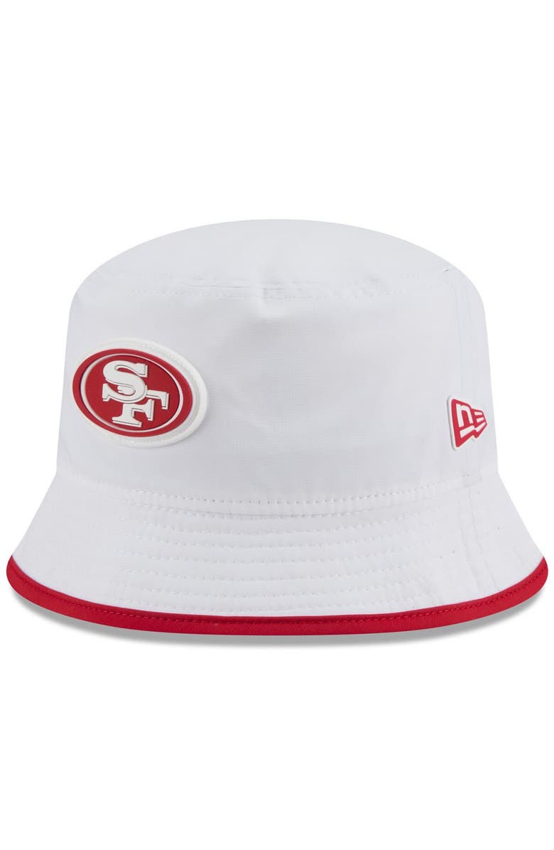 New Era Men's New Era White San Francisco 49ers 2025 NFL Training Camp Stretch Bucket Hat, Main, color, White