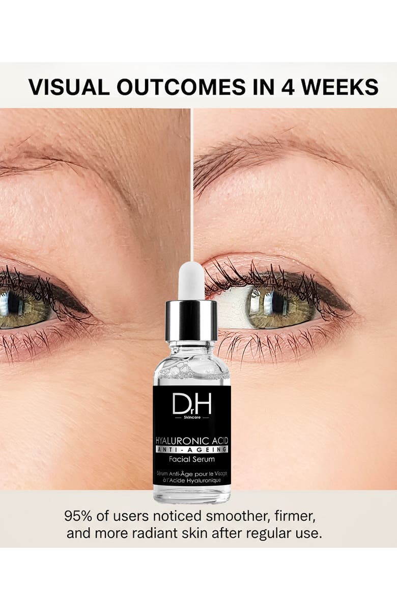 Dr H Anti-Ageing Hyaluronic Acid Facial Serum 30ml for Dryness, Fine Lines & Wrinkles, Alternate, color, White