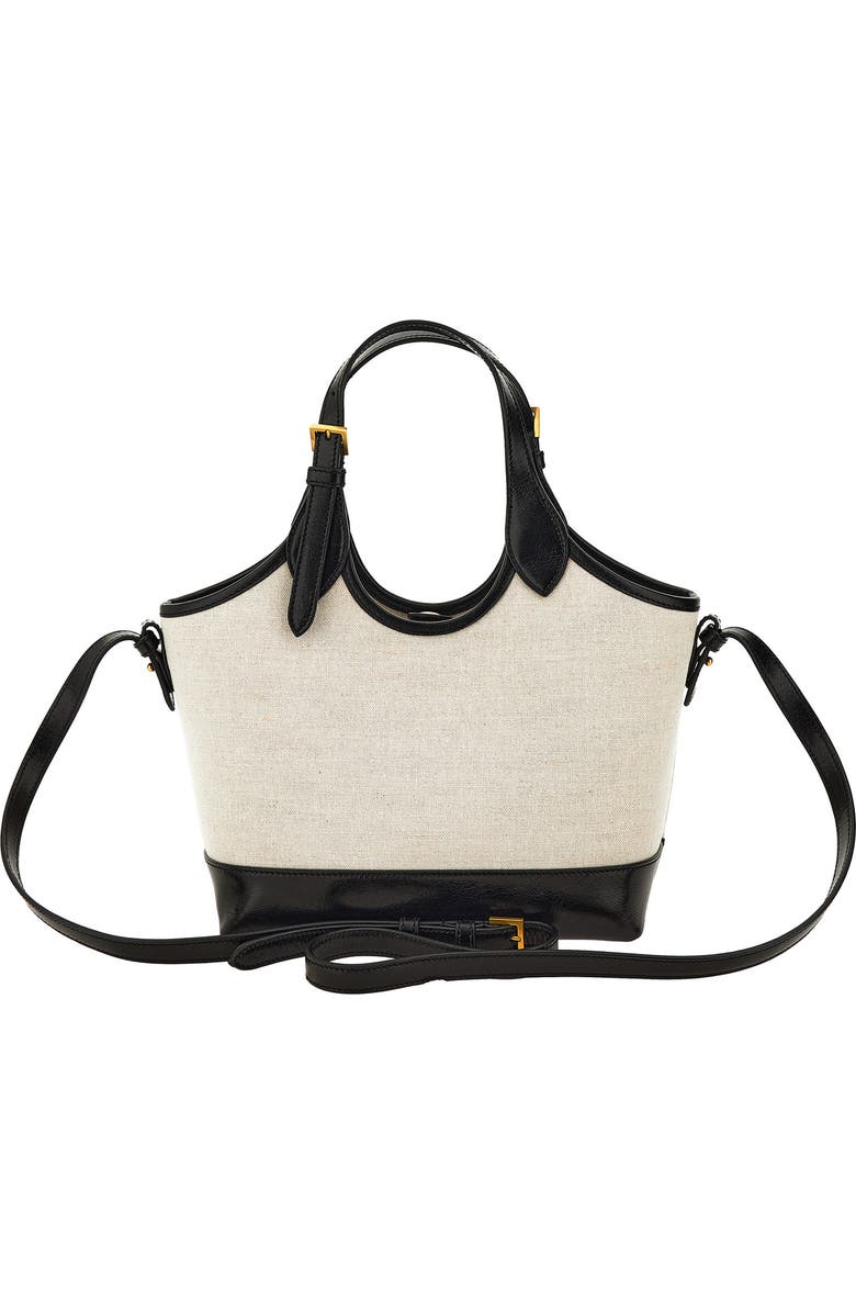 Versace Small La Medusa Canvas & Leather Tote, Alternate, color, Beige Black-Gold 82