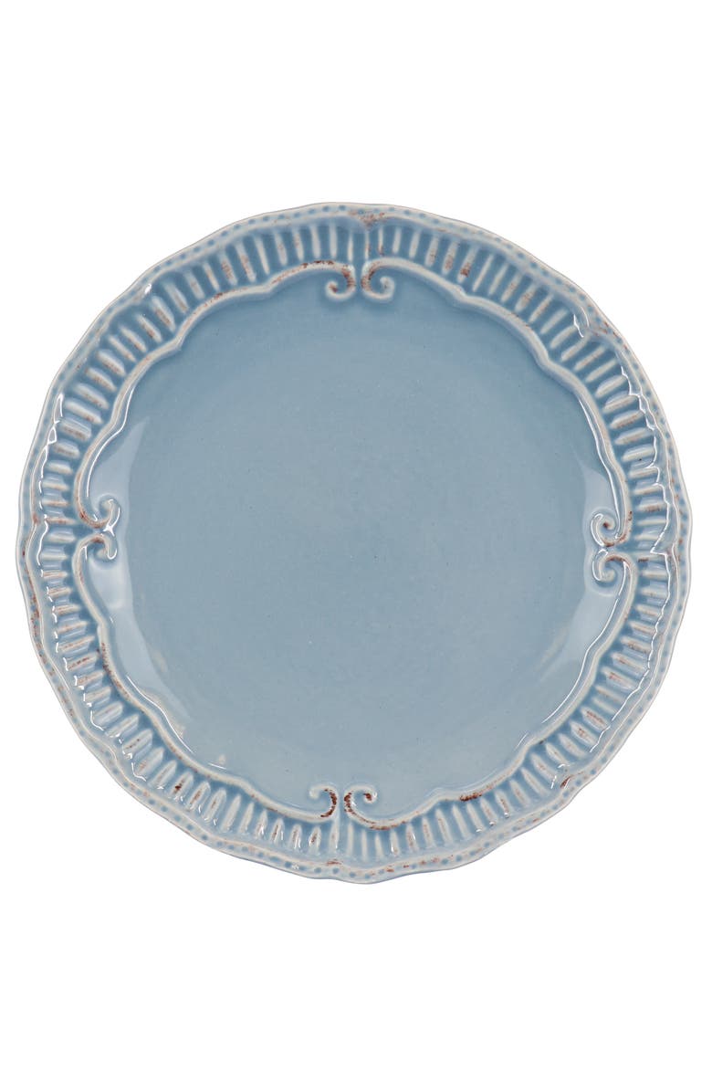 Modern Southern Home Capri 6 piece 11in Stoneware Embossed Dinner Plate Set, Alternate, color, Blue