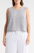 Renee C Stripe Sleeveless Cotton Top