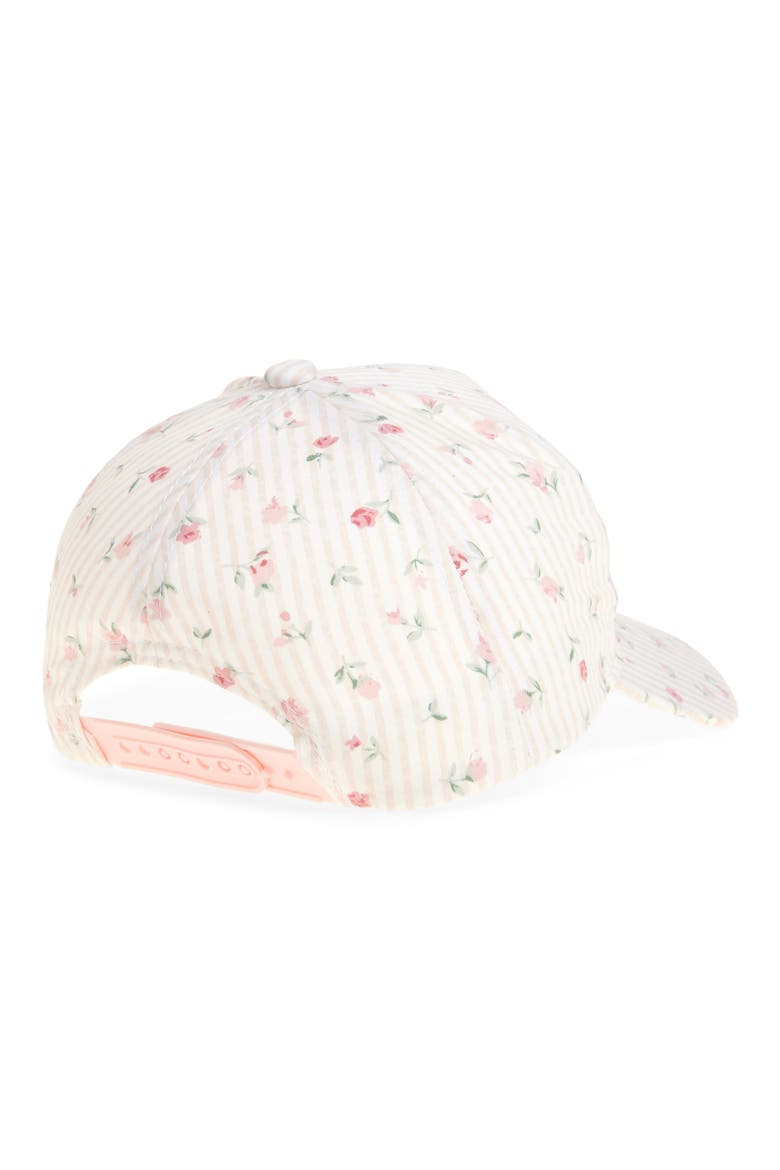 Kids' Stripe Floral Snapback Baseball Cap, Alternate, color, PINK COMBO