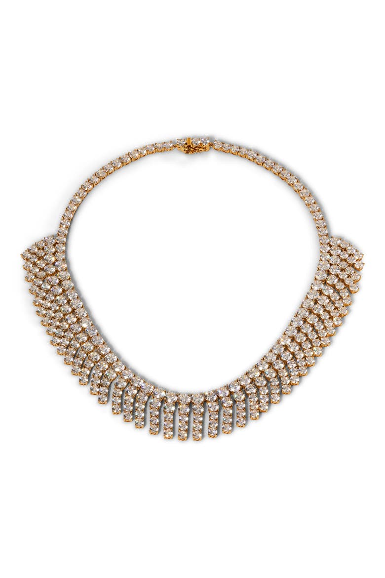Starlight Crystal Fringe Collar Necklace, Main, color, GOLD