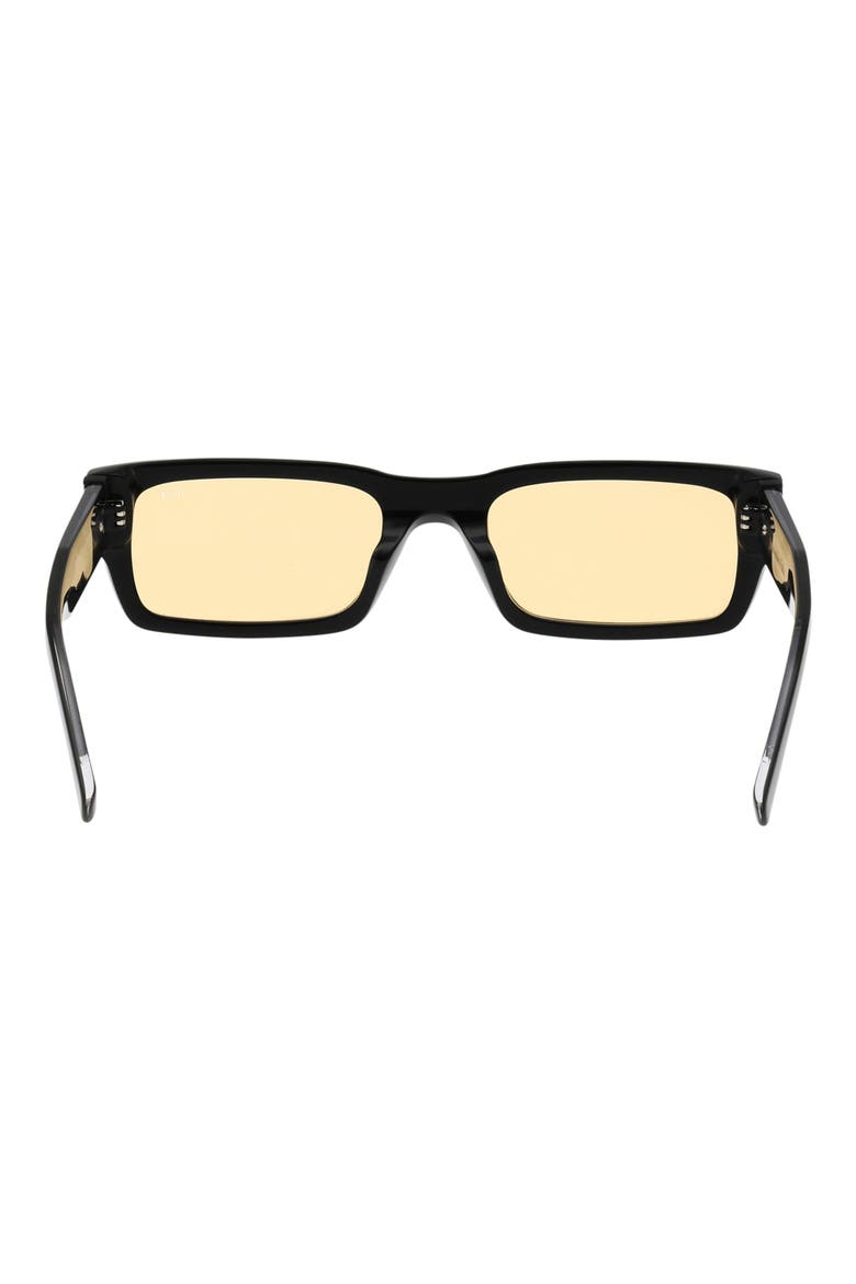 54mm Rectangular Sunglasses, Alternate, color, SHINY BLACK / BROWN