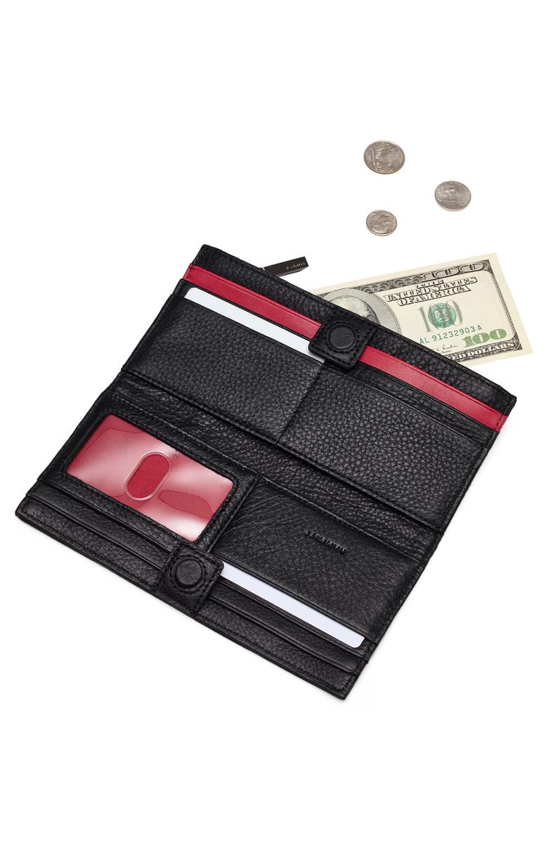 HAMMITT 110 North Leather Wallet, Alternate, color, Black/ Gunmetal