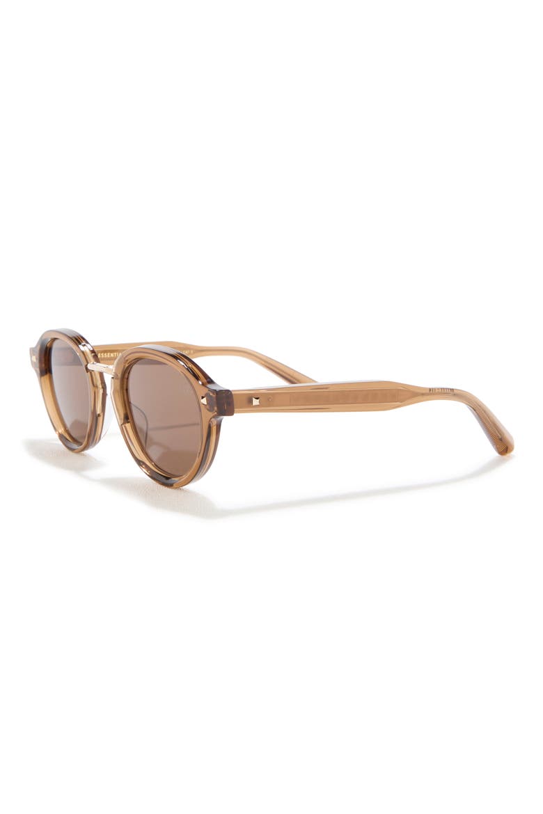 46mm Round Sunglasses, Alternate, color, BROWN BROWN BROWN