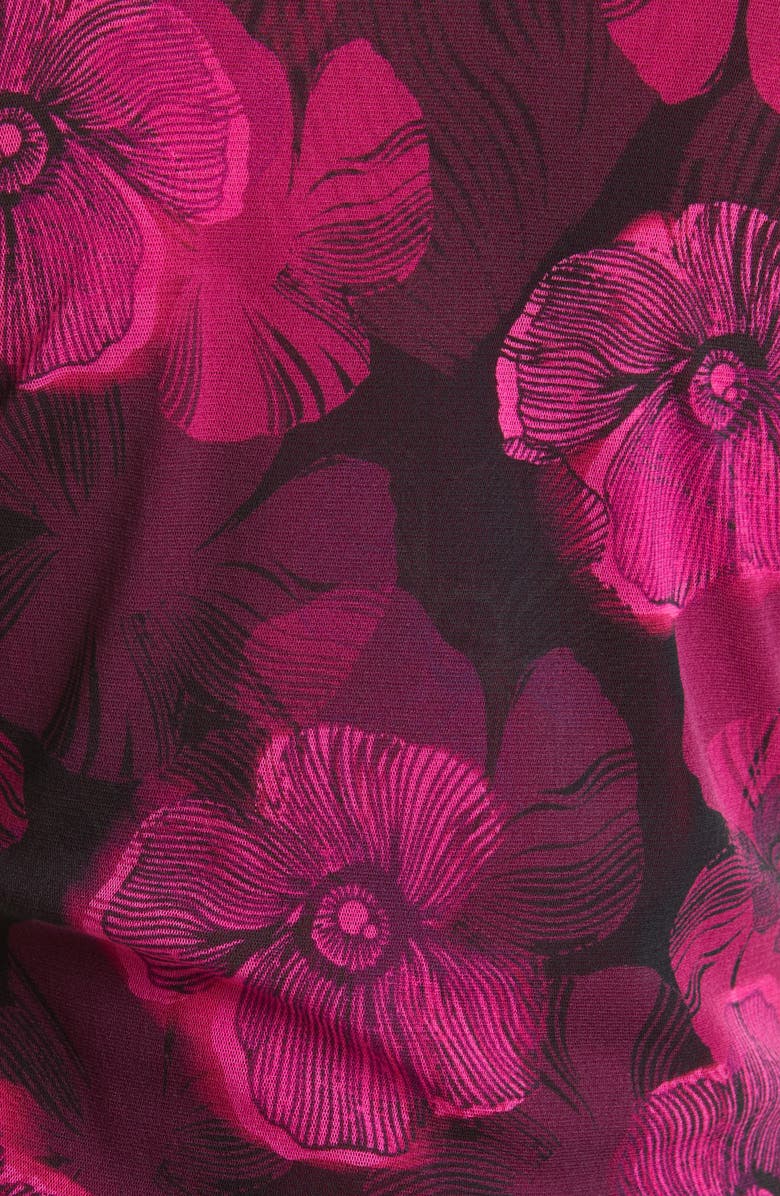 Fuzzi Floral V-Neck Mesh Top, Alternate, color, 