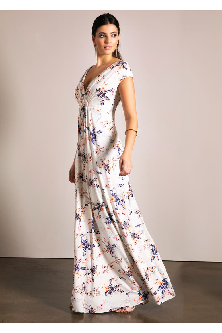 Sophia V-Neck Short Sleeve Maxi Dress, Alternate, color, Japanese Garden
