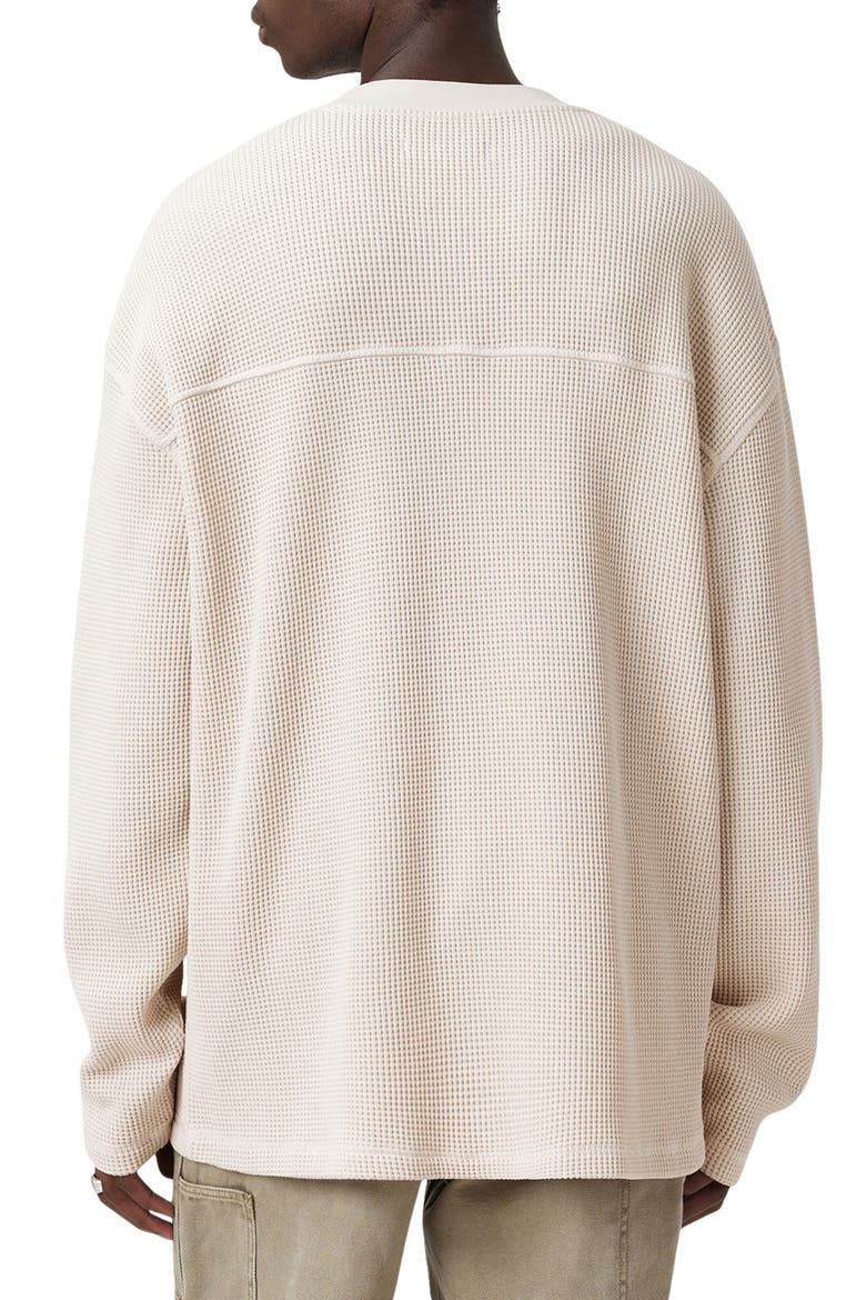Sect Waffle Knit Sweatshirt, Alternate, color, SMOKE WHITE/ BLACK LOGO