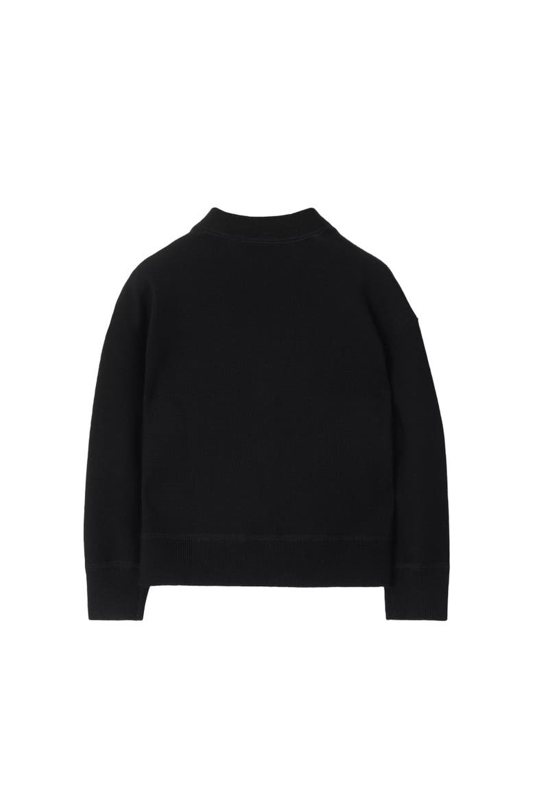 Check Label Wool Cardigan, Alternate, color, Black
