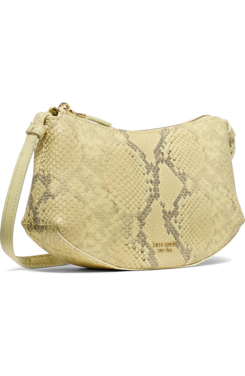 Kate Spade New York loop snakeskin embossed leather crossbody bag, Alternate, color, Pale Citron