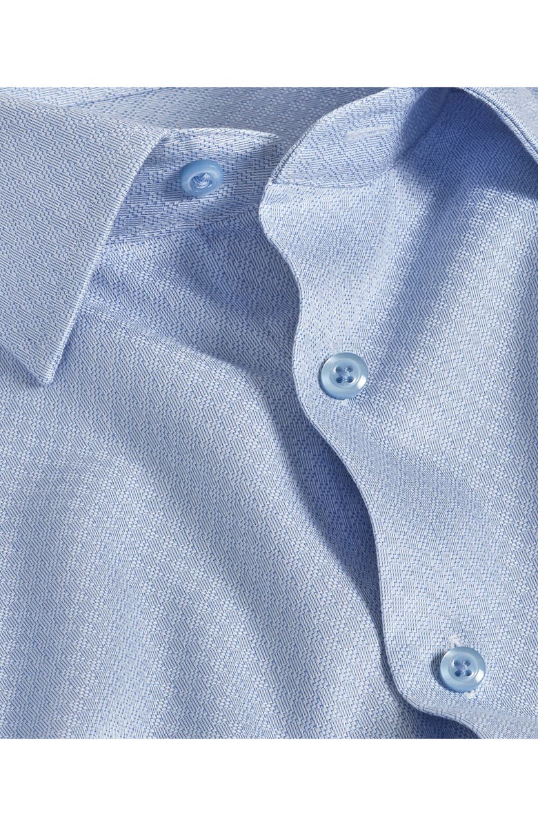 David Donahue Trim Fit Geometric Dobby Dress Shirt, Alternate, color, 