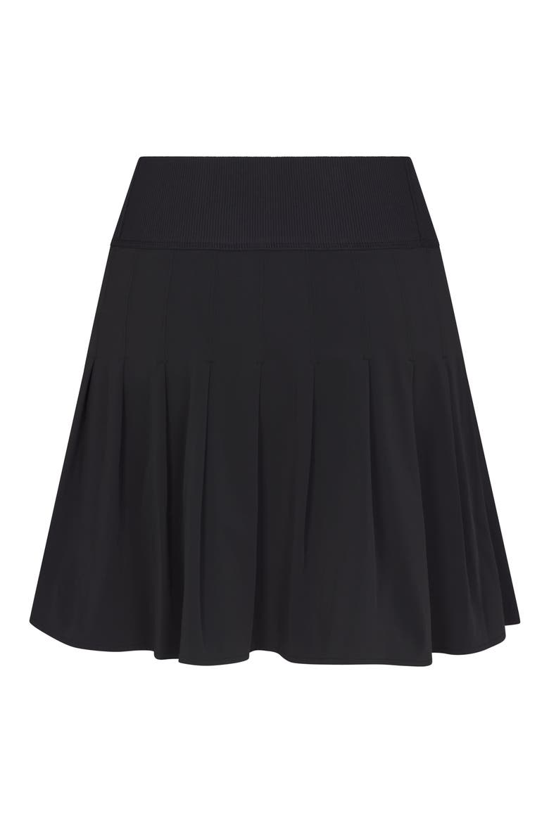 Serena Pleated Performance Skort, Alternate, color, BLACK