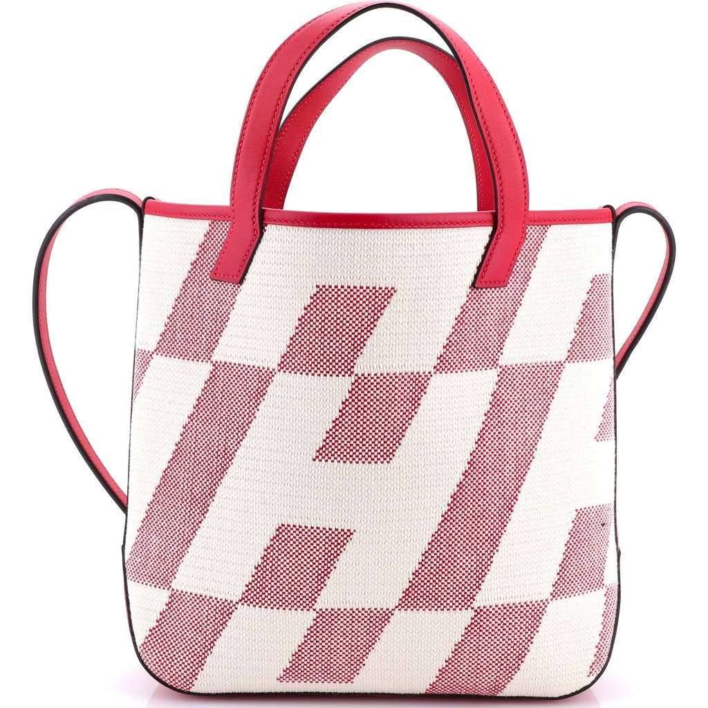 Pre-owned Hermes Hermes Cabas H En Biais Tote Canvas With Leather 27 In Pink