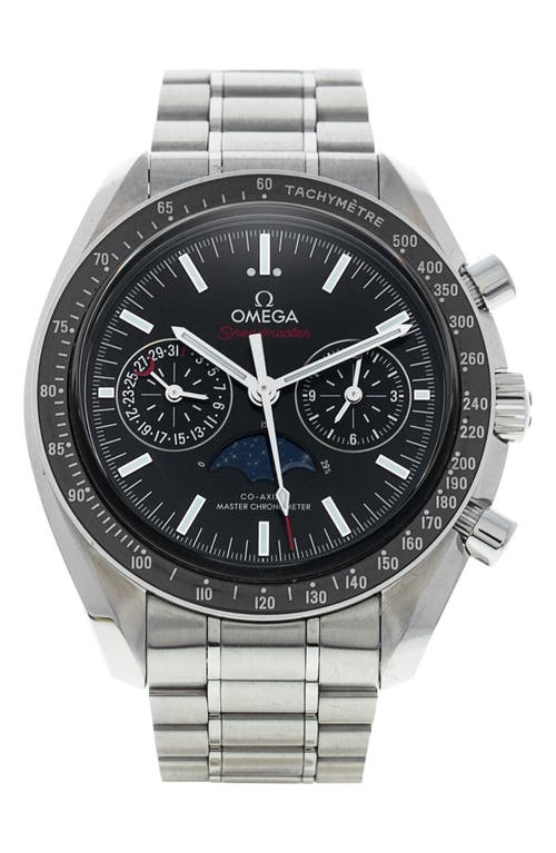 Watchfinder & Co. Omega Preowned Speedmaster Moonphase Bracelet Watch, 44.2mm in Black/silver 