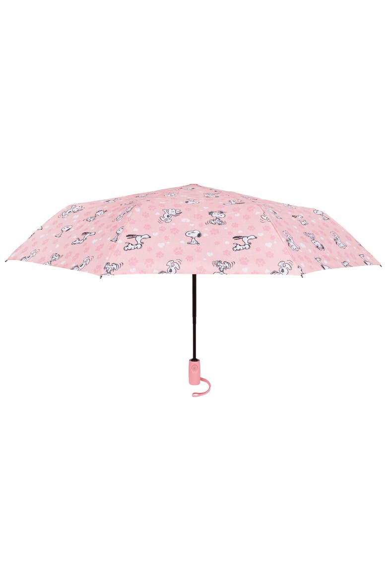 Snoopy All Over Print Automatic Umbrella Pink, Main, color, MULTI