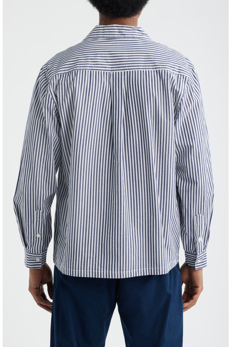 Waiter Stripe Poplin Button-Up shirt, Alternate, color, ROYAL