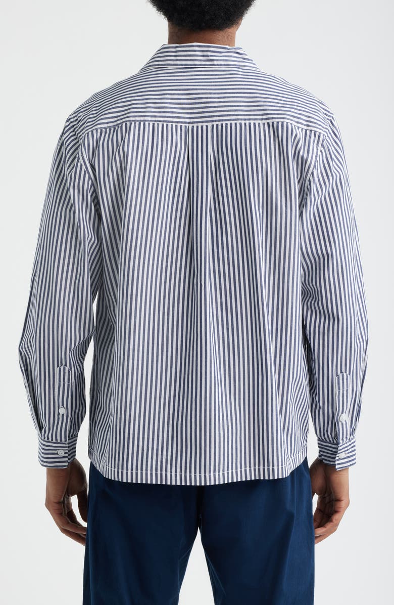 Service Works Waiter Stripe Poplin Button-Up shirt, Alternate, color, Royal