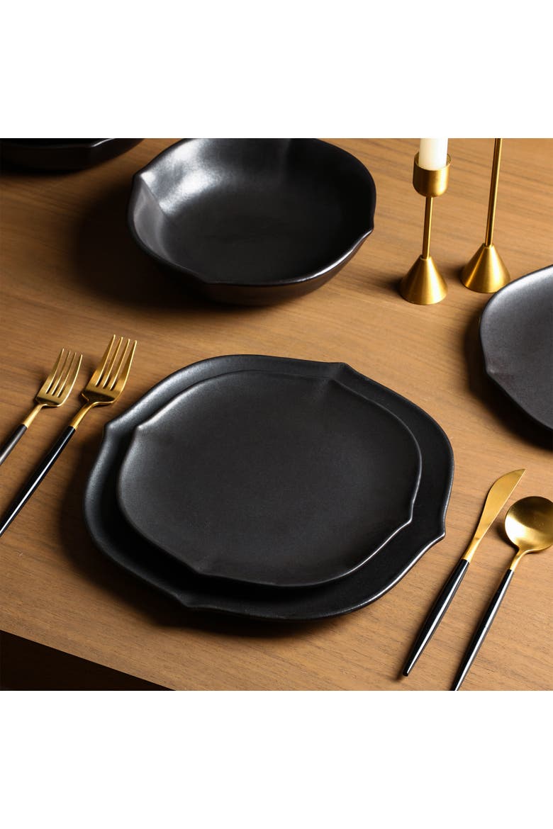Baskerville Stoneware 24-Piece Dinnerware Set, Alternate, color, Black