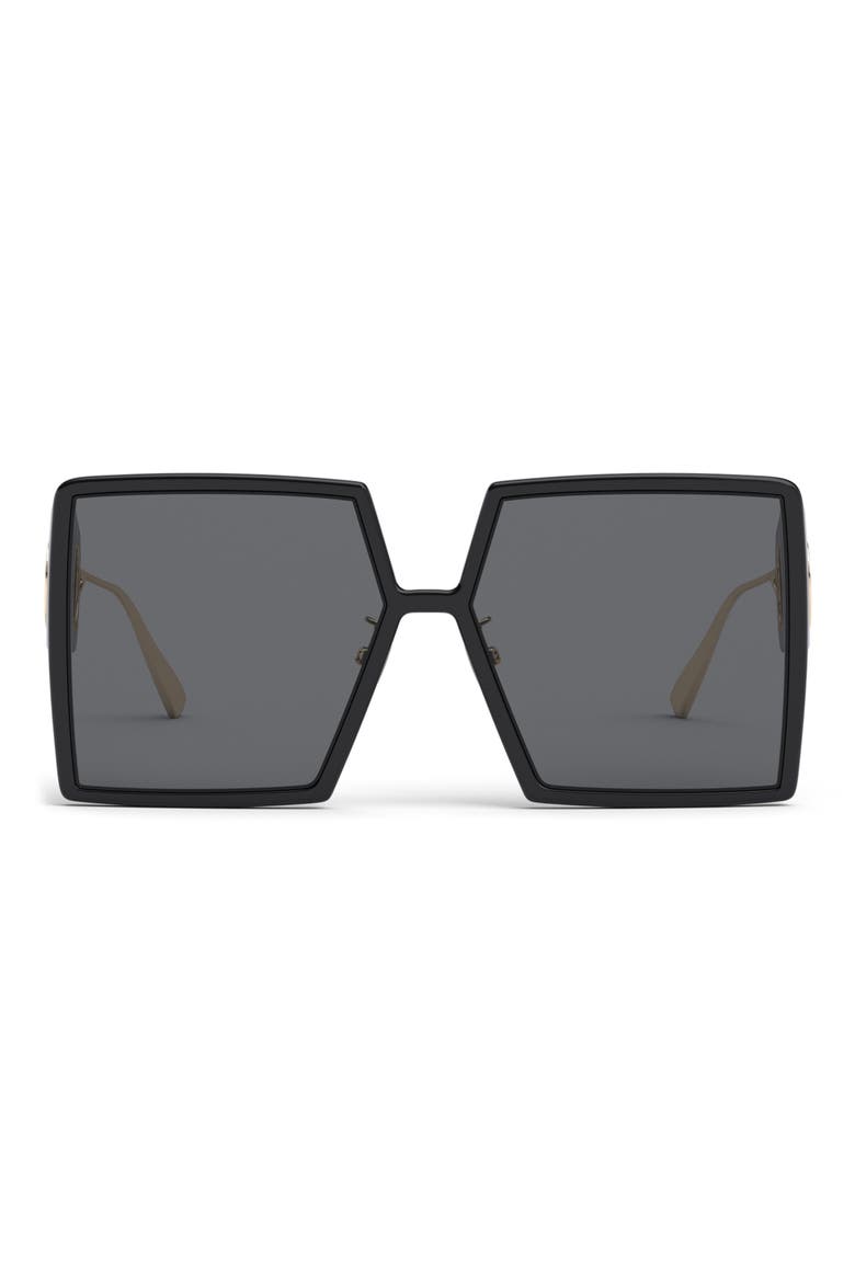 30Montaigne SU 58mm Square Sunglasses, Main, color, SHINY BLACK / SMOKE POLARIZED