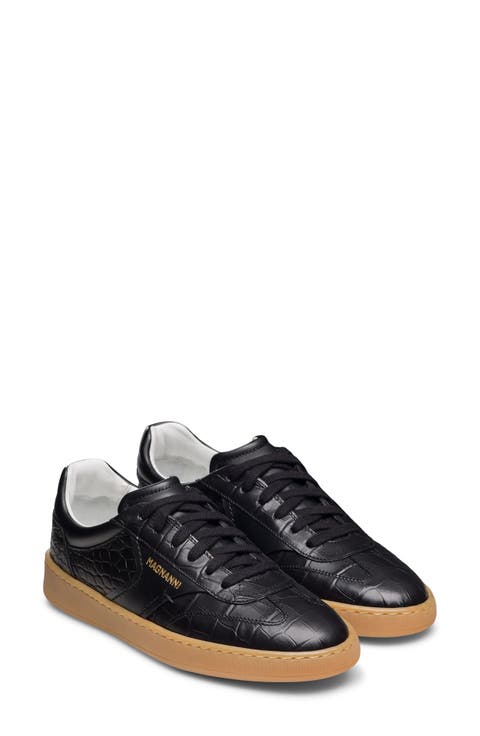 Zori Croc Embossed Leather Sneaker