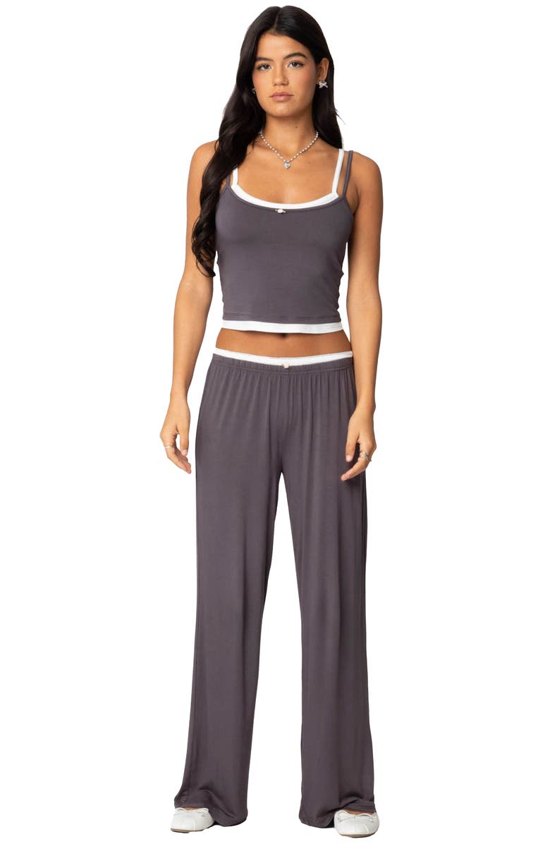 EDIKTED Elsa Layered Pants, Alternate, color, Gray