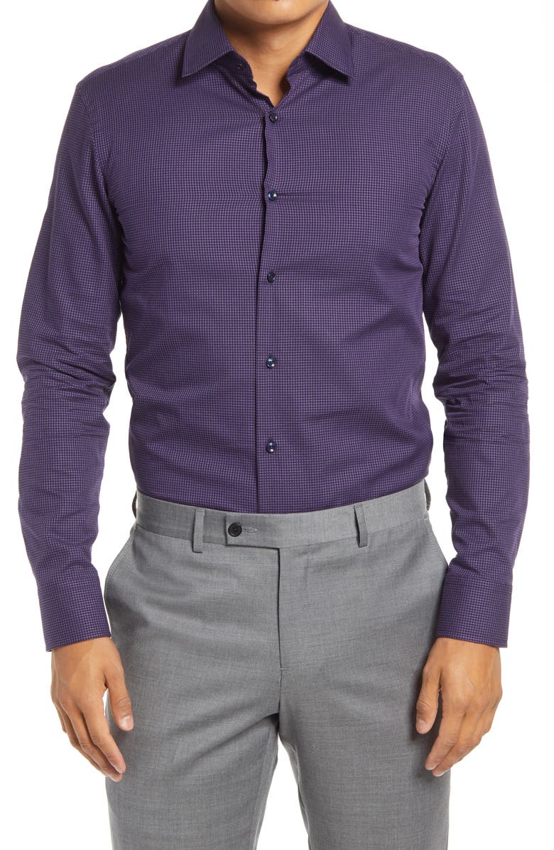 BOSS Jango Slim Fit Geometric Dress Shirt, Main, color,