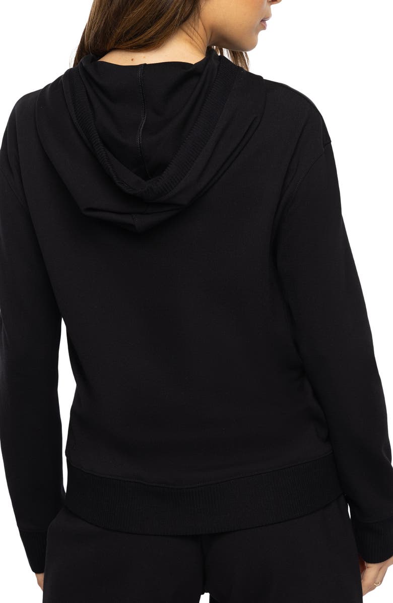 TravisMathew Friday Ponte Half Zip Hoodie, Alternate, color, Black