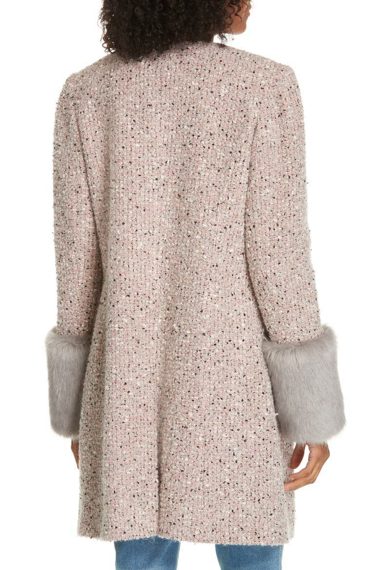 Edge to Edge Faux Fur Cuff Jacket, Alternate, color, PINK