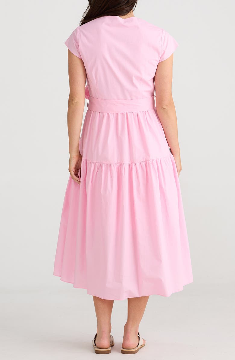 Brave+True Posey Wrap Front Cotton Dress, Alternate, color, Pink