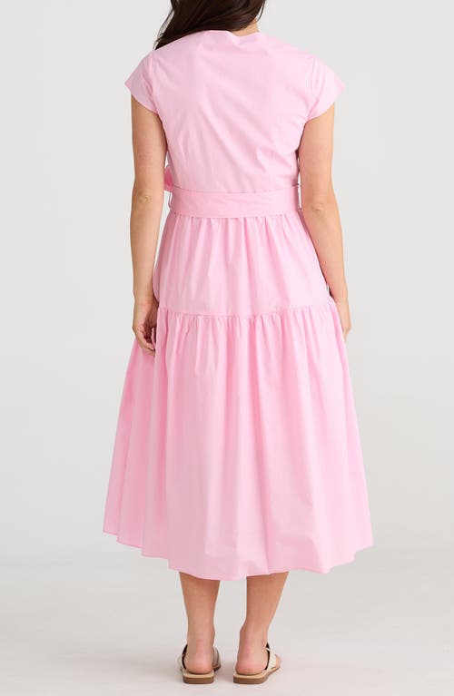Shop Brave + True Brave+true Posey Wrap Front Cotton Dress In Pink