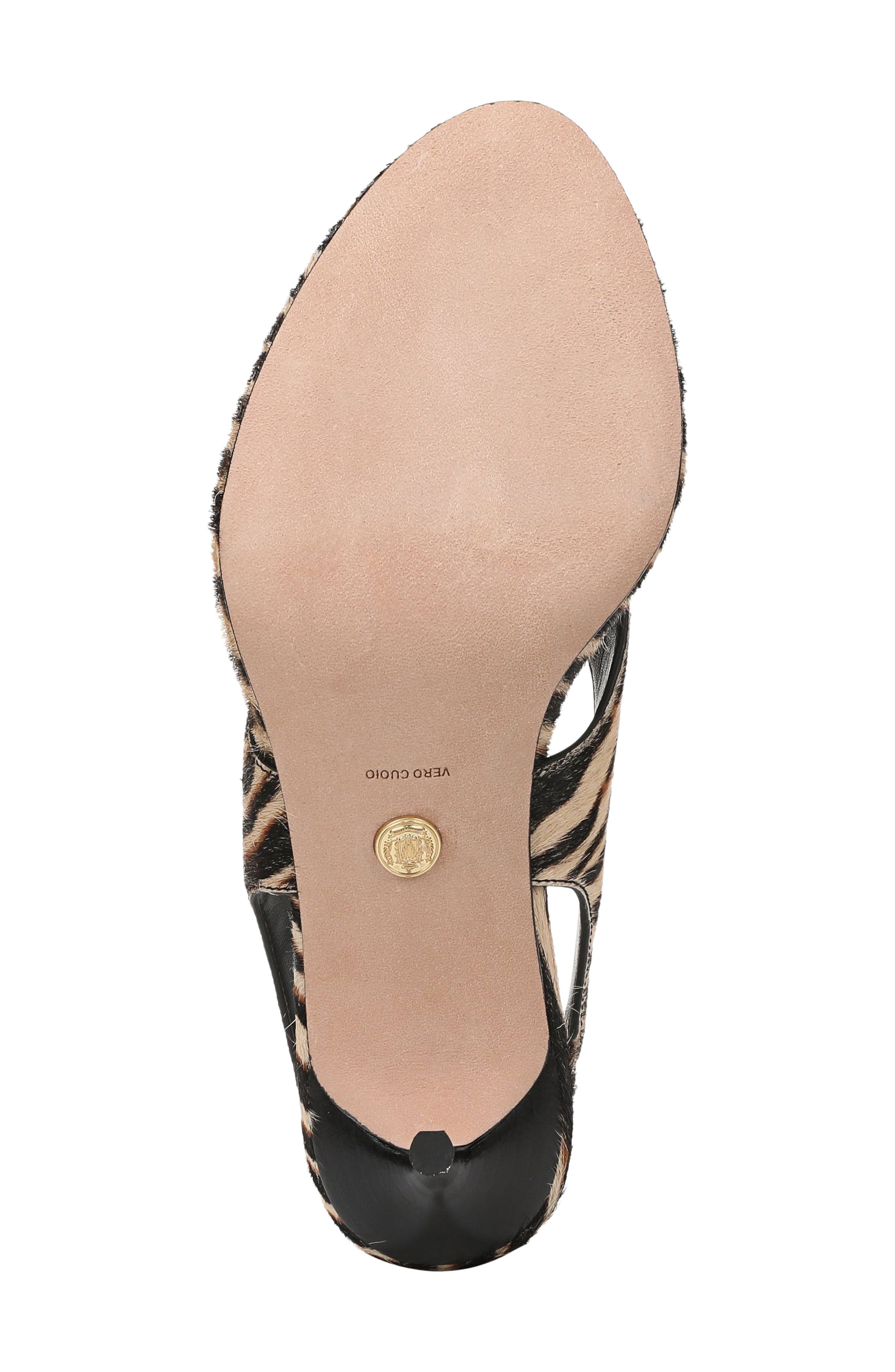 Veronica Beard Talon Slingback Thong Sandal, Alternate, color, Ziger Brown Calf Hair