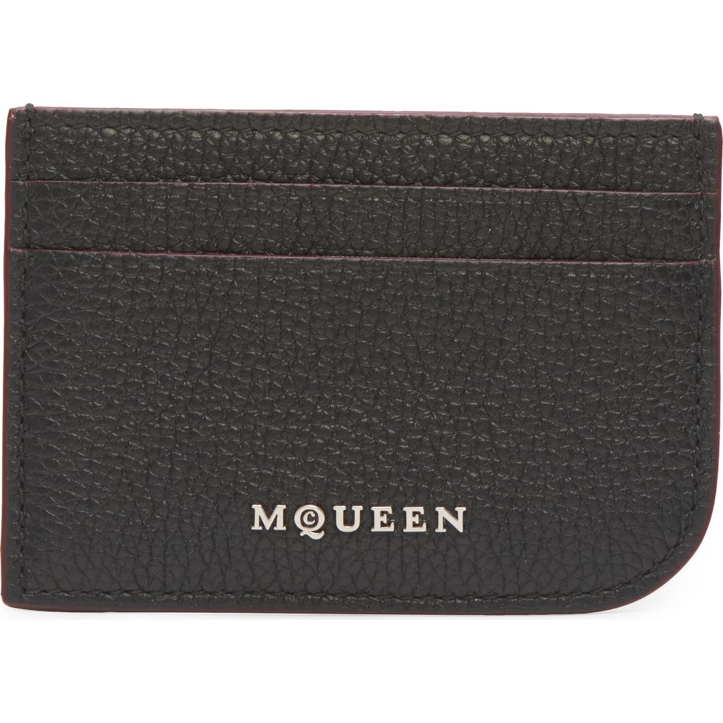 Alexander Mcqueen Sling Card Case In 1000 Black/silver