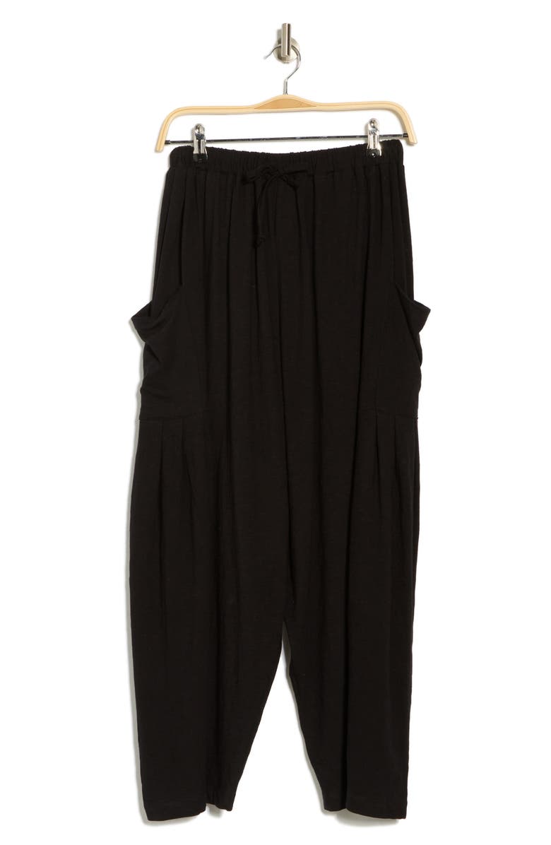 RDI Drawstring Cotton Barrel Pants, Alternate, color, Black