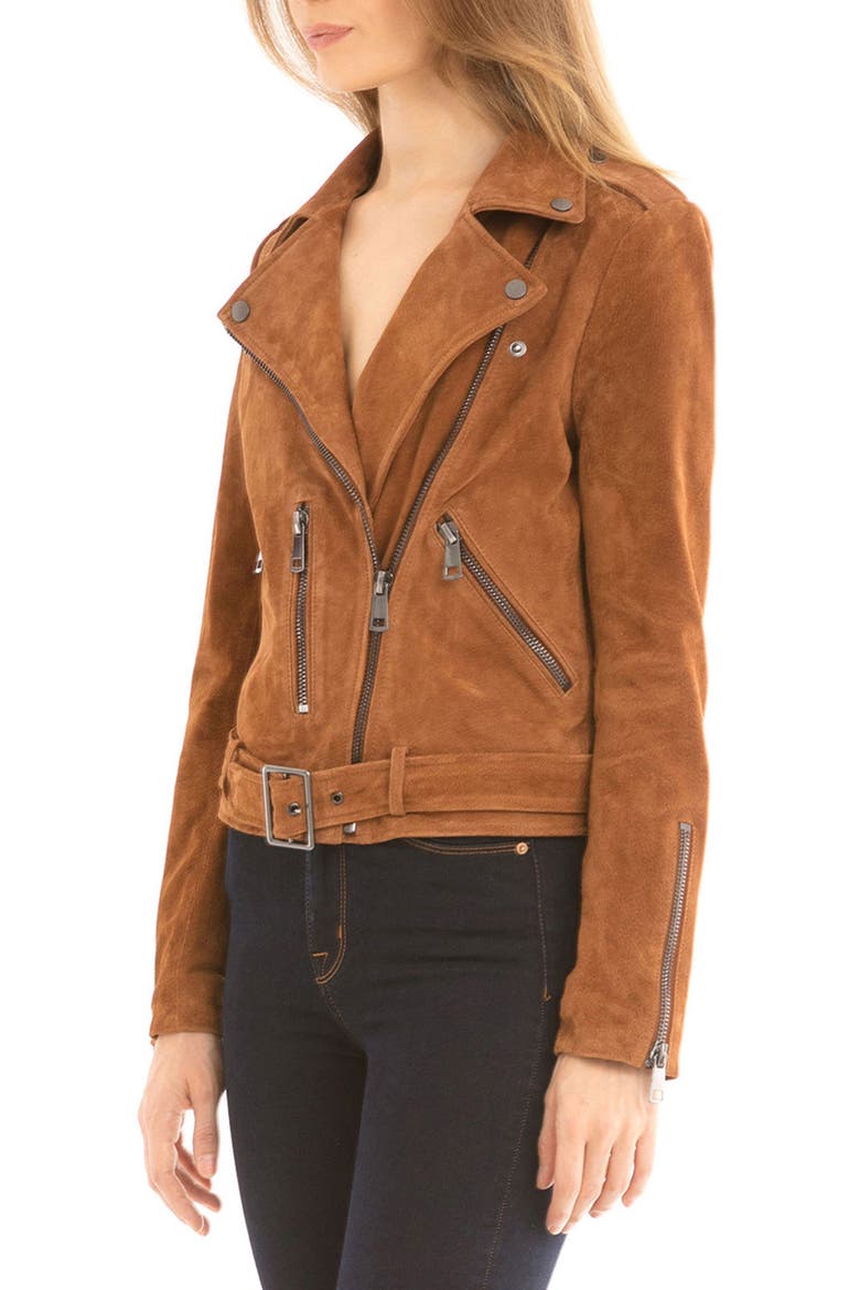 BAGATELLE.NYC  Suede Jacket, Alternate, color, BRANDY