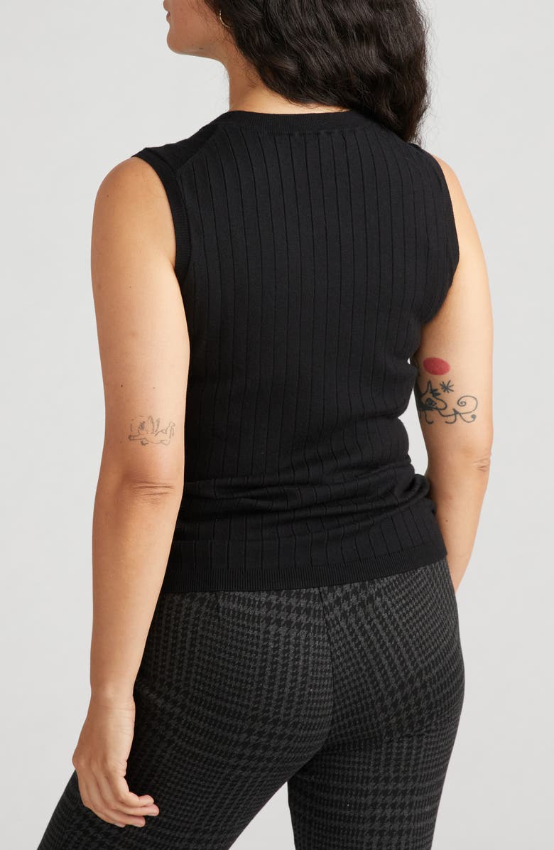 Universal Standard Workwear Rib Sweater Vest, Alternate, color, Black