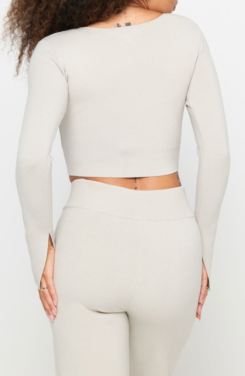 Spiritual Gangster Hadley Wrap Crop Sweater, Alternate, color, Birch