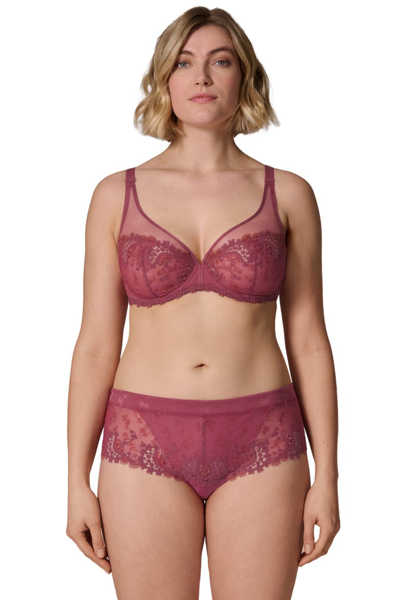 Wish Embroidered Boyshorts, Alternate, color, SANTAL PINK