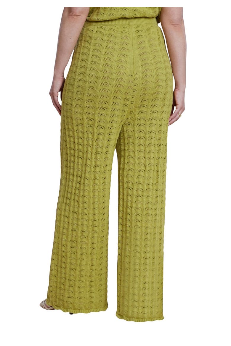 Pointelle Stitch Sweater Pant, Alternate, color, LENTIL SPROUT