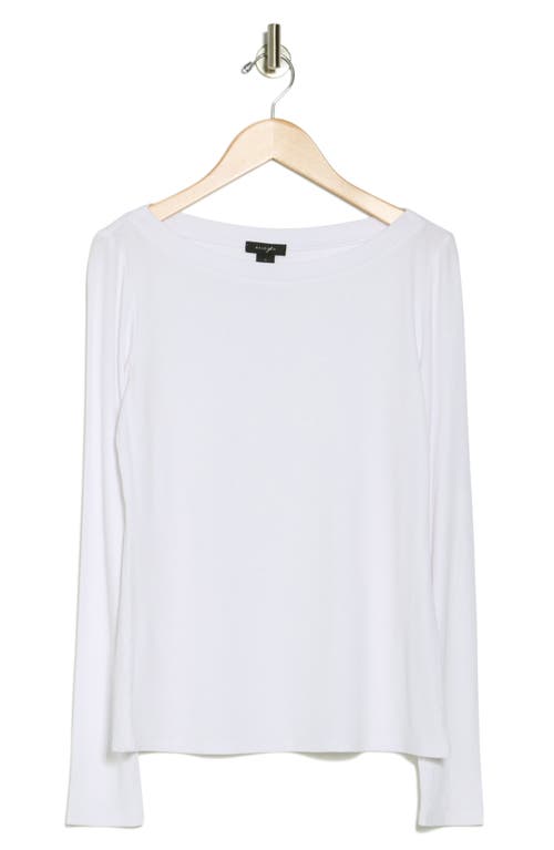 Halogen ® Long Sleeve Boat Neck T-shirt In Bright White