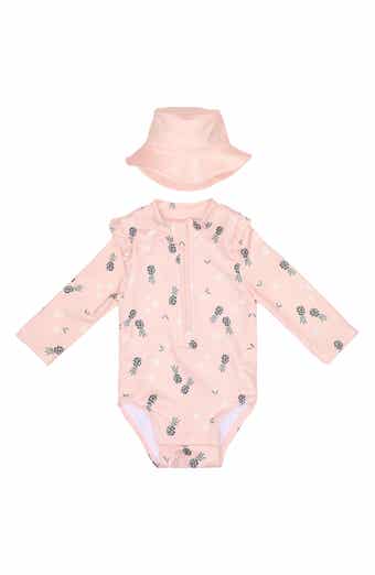 PL Baby by Petit Lem One-Piece Rashguard Swimsuit & Hat Set