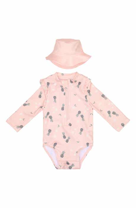 PL Baby by Petit Lem One-Piece Rashguard Swimsuit & Hat Set