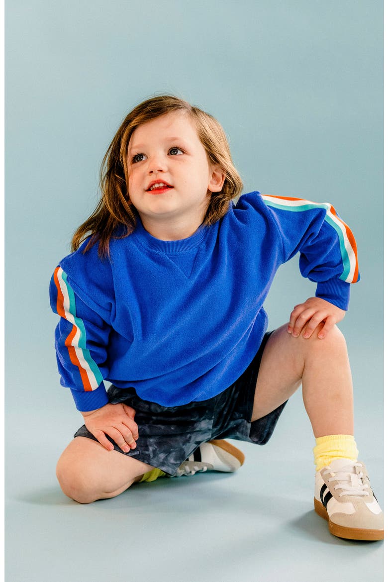Kids' Cotton Terry Sweatshirt, Alternate, color, NAVY