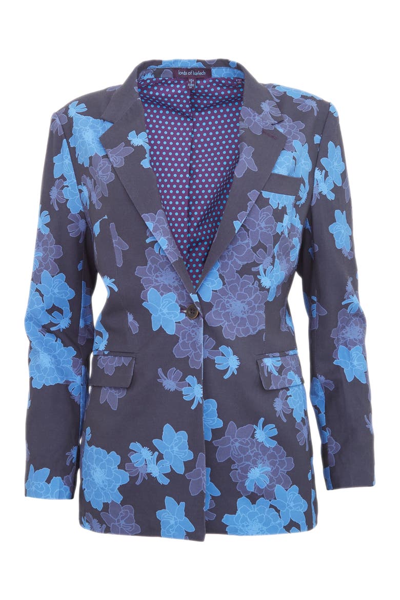 Julia Stretch Wool Tailored Blazer, Main, color, Softbloom Navy